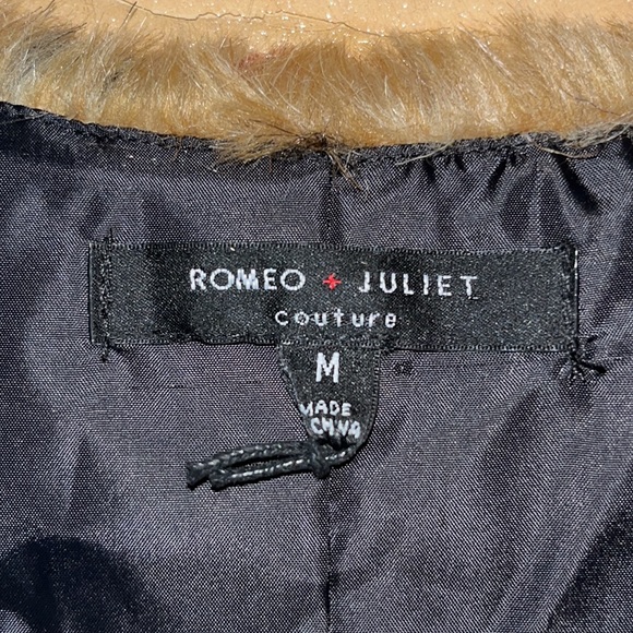 Romeo & Juliet Couture Leopard Print Faux Fur Black & Tan Vest Medium NWOT - Picture 4 of 10